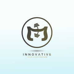 Letter M fitness logo, dumbbell icon, Fitness Logo Images, Stock Photos & Vectors