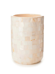 Holder for toothbrushes on white background