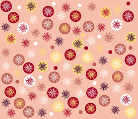 Pattern with snowflakes background for celebration design. Peach background. Light vector illustration. Holiday texture background. Background illustration backdrop.