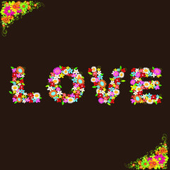 Vector frame of flowers. Vintage floral elements Isolated botanical illustration for a postcard.	