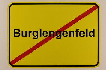 Illustration des Stadtausgangsschildes der Stadt Burglengenfeld