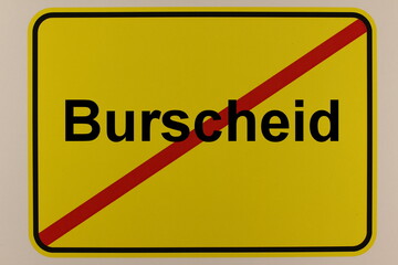 Illustration des Stadtausgangsschildes der Stadt Burscheid