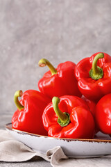 Red bell pepper on light background