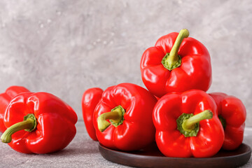 Red bell pepper on light background