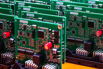 Batch of Ready to Use Printed Circuit Boards with Surface Mounted Components. 