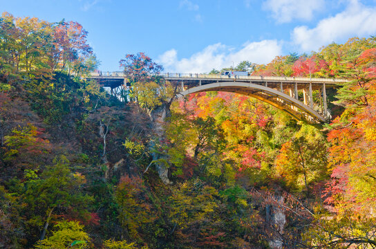 Autumn in Naruko Gorge, Miyagi prefecture, Tohoku, Japan.