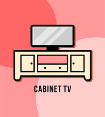 Obraz premium Cabinet TV minimalist vector design concept