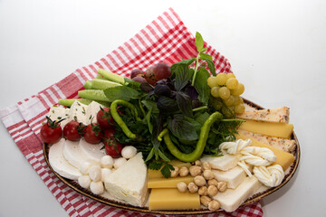 cheese plate breakfast , hazelnut, tomato