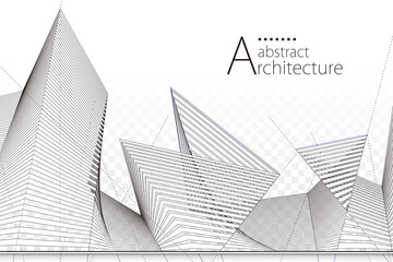 Fototapeta premium architecture building construction perspective design, abstract modern urban landscape background.