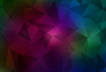 Dark Multicolor vector gradient triangles pattern.