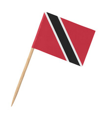 Small paper flag of Trinidad and Tobago on wooden stick