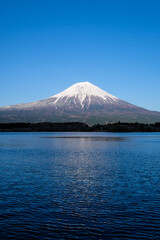 静岡県の田貫湖と富士山