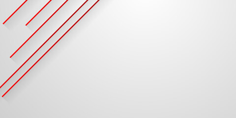 Abstract red lines pattern technology on white gradients background