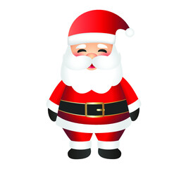 Santa Claus cartoon illustration isolated on white background. Santa Claus character standing and greeting.