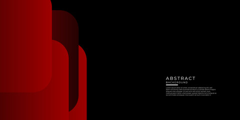Modern simple red black abstract background with red geometric shape as frame border and text space