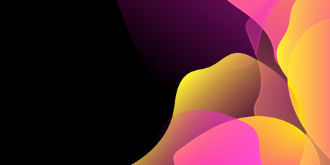 Abstract yellow purple and orange warm tone background with simply curve lighting element vector