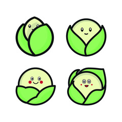 Cauliflower vector cartoon set icon. Vector illustration cabbage on white background. Isolated cartoon set icon cauliflower.