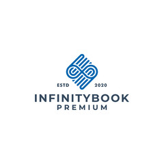 Infinity book logo design template vector illustration