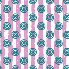 Naklejka premium Geometric vertical stripes rain drop circle seamless pattern. Modern stylish texture.
