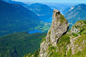 Fototapeta na wymiar La piana di Porlezza vista dal Monte Grona
