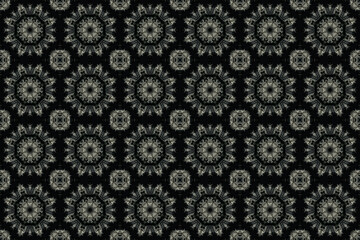 White fluffy dandelion on black background. Abstract texture