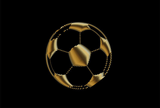 Football Gold Icon Art, Abstract Vector Illustration.