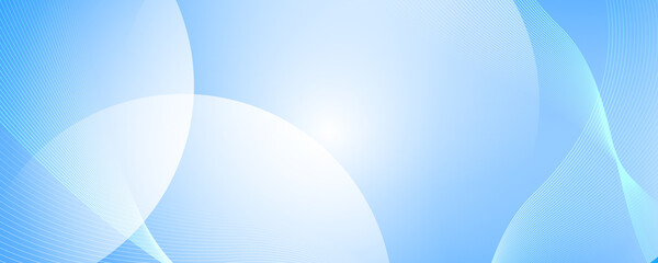 Light blue abstract circle background for wide banner