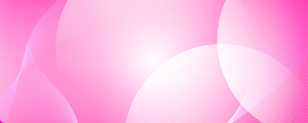 Pink abstract background with light circle for wide banner