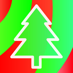 christmas tree on colorful background, abstract vector icon