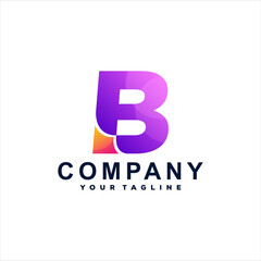 letter b gradient logo design