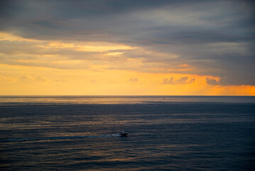 Fototapeta premium Beautiful evening sunset over the Black Sea.