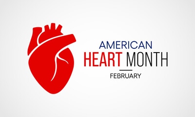 Vector illustration on the theme of National American Heart month observed each year during February across United States.