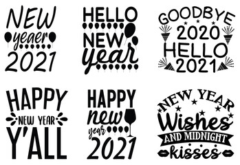 Happy new year design svg bundle Cut Files for Cutting Machines like Cricut and Silhouette	