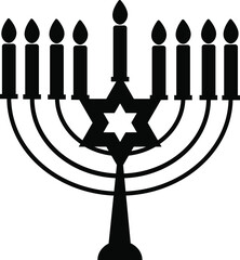 Happy Hanukkah, Jewish Festival of Lights. Hanukkah menorah candles