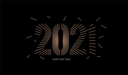 Happy New Year 2021 Particle Text Typography Design Banner Poster, Vector illustration.