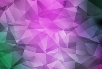 Light Pink, Green vector polygonal pattern.