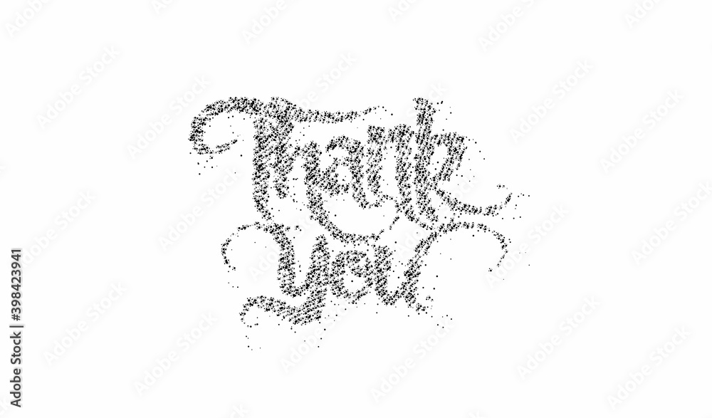 Canvas Prints thank you particle hand lettering typographical vector design.