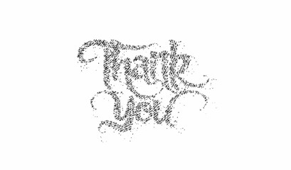 Thank You Particle Hand lettering typographical vector Design.