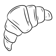 Croissant. Hand drawn vector illustration in doodle style, isolated on a white background.