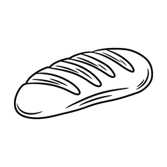 Bread. Hand drawn vector illustration in doodle style, isolated on a white background.