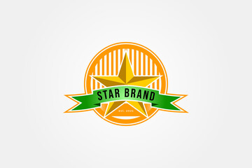 star brand colorful emblem. premium badge logo