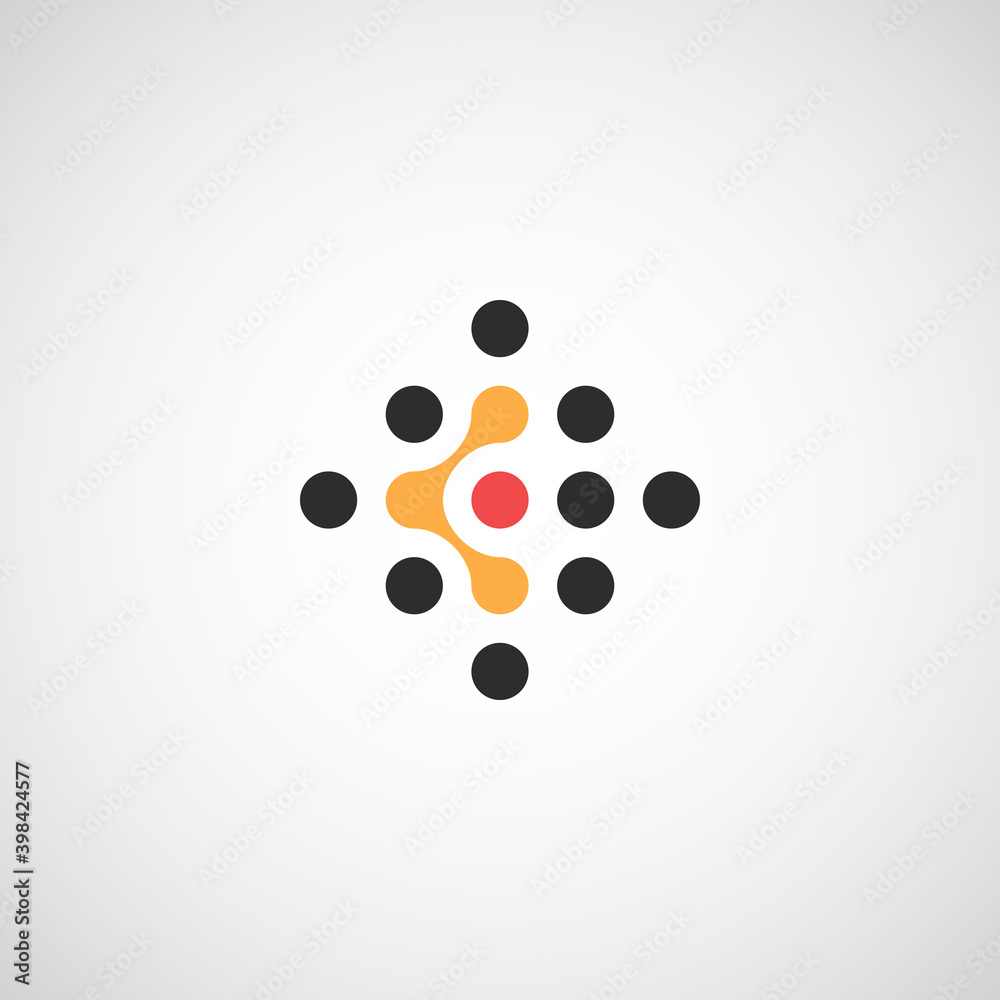 Aufkleber abstract icon with circle connect icon for web marketing design. abstract blue background. technolog