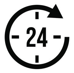 24 hours vector icon isolated on white background
