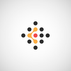 Abstract icon with circle connect icon for web marketing design. Abstract blue background. Technology concept. Vector illustration flat design. Global network connection concept