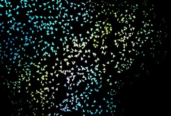 Dark Blue, Yellow vector background with triangles.