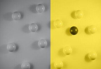 Collage on the theme of the Color of the Year - Illuminating and Gray