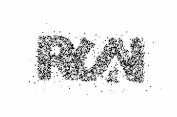 Run Particle calligraphic text vector illustration design.