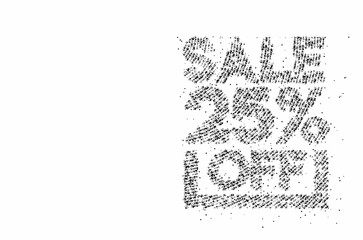 25% OFF Particle Sale Discount Banner. Discount offer price tag. Vector Modern Sticker Illustration.