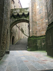 path and steps inside of Mont Saint-Michel, France