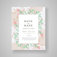 Floral watercolor wedding invitation template